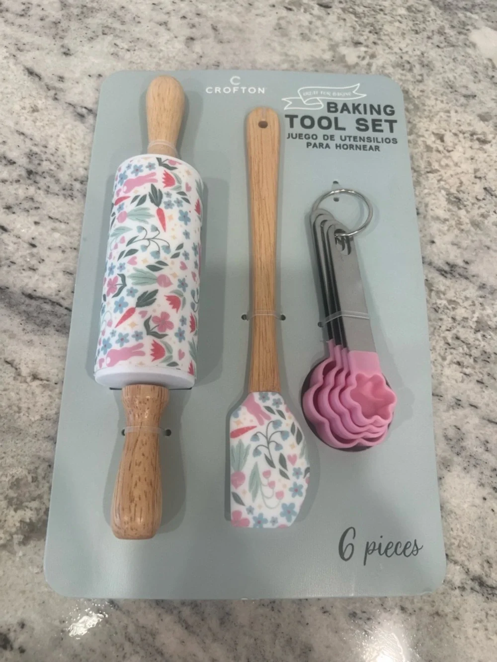 Crofton Floral Baking Tool Set - Pink/White/Green